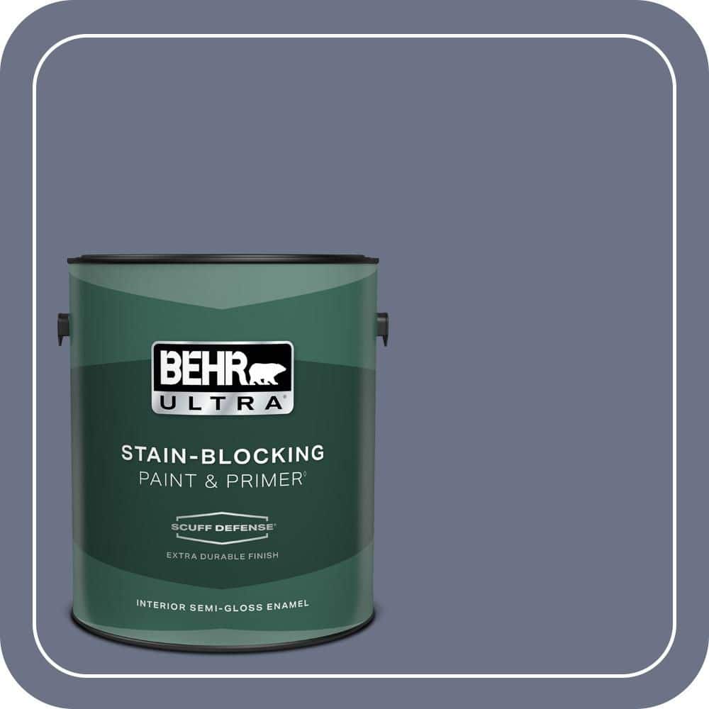 BEHR ULTRA 1 gal. #PPU16-17 Blue Aura Extra Durable Semi-Gloss Enamel Interior Paint & Primer