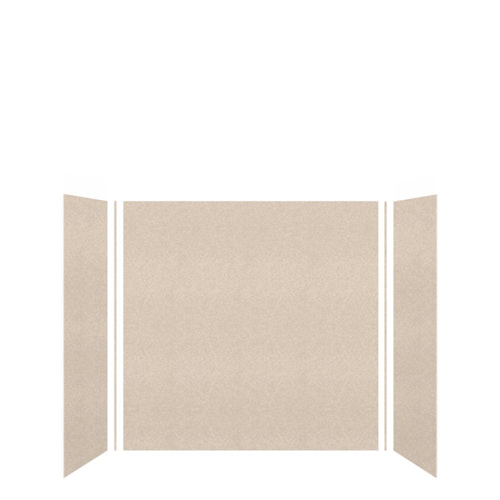 Transolid Saramar 60 in. W x 60 in. H x 36 in. D 3-Piece Glue to Wall Alcove Shower Wall Kit in Cashew Velvet (1)