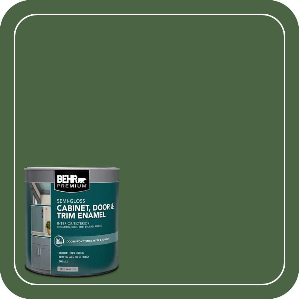 BEHR PREMIUM 1 qt. #S400-7 Deep Viridian Semi-Gloss Enamel Interior/Exterior Cabinet, Door & Trim Paint