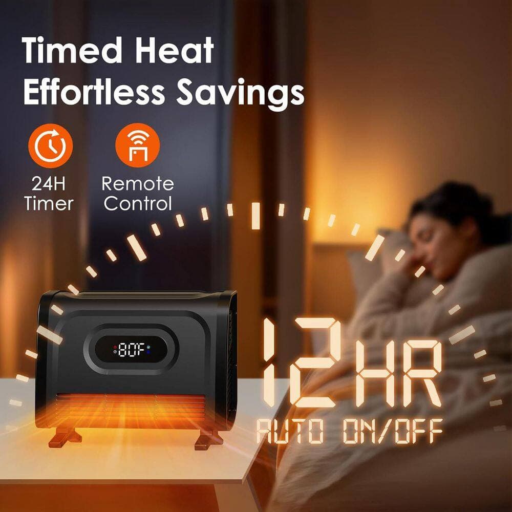 Unbranded 1500 W 12.4 in. Electric Compact Ceramic Space Heater withConvection heating, Adjustable Thermostat for Living Space. (3)