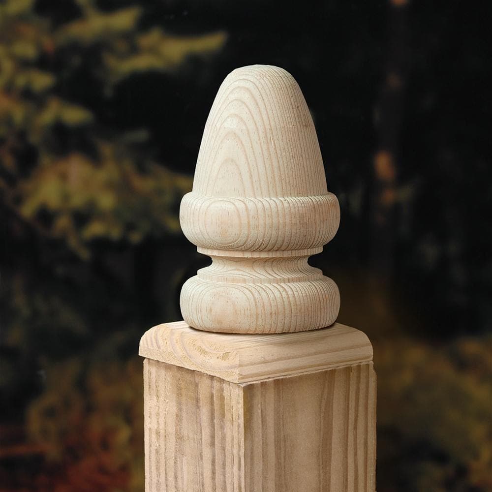 ProWood 4 in. x 4 in. Wood Acorn Post Cap Finial (6-Pack) (2)