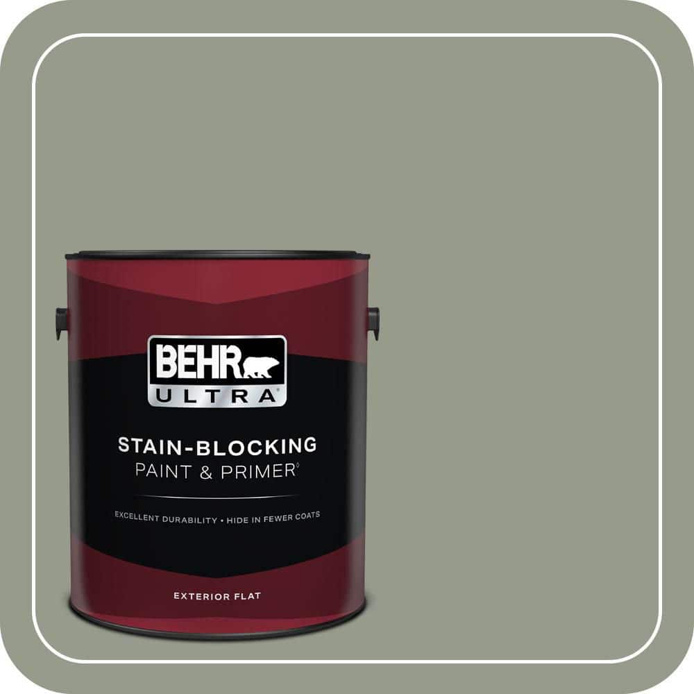 BEHR ULTRA 1 gal. #PMD-56 Laurel Leaf Flat Exterior Paint & Primer
