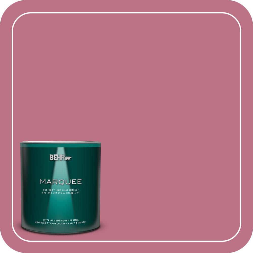 BEHR MARQUEE 1 qt. #MQ1-08 Smell the Roses One-Coat Hide Semi-Gloss Enamel Interior Paint & Primer