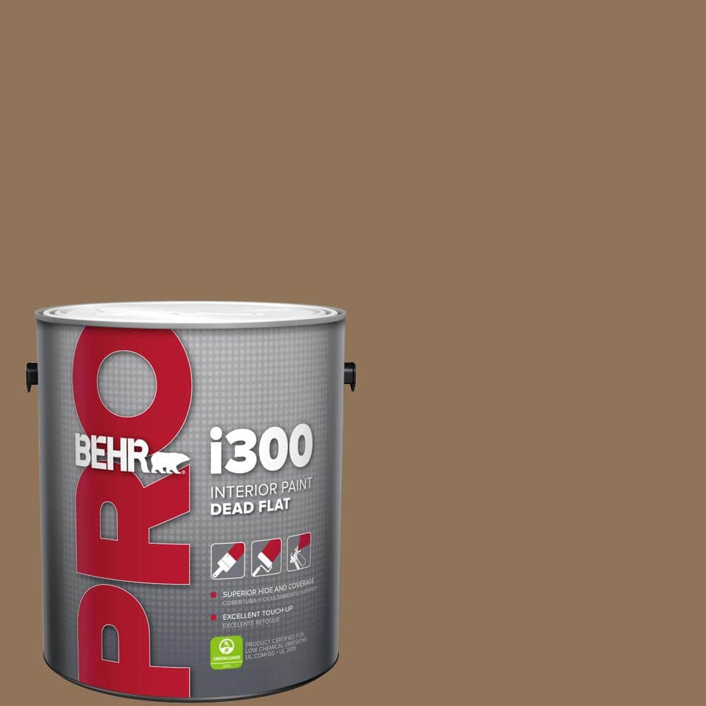 BEHR PRO 1 gal. #N270-7 Library Oak Dead Flat Interior Paint