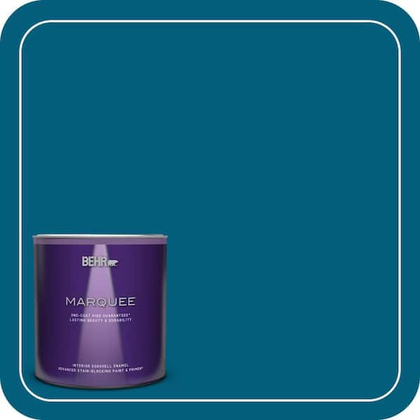 BEHR MARQUEE 1 qt. #MQ5-62 Blue Edge One-Coat Hide Eggshell Enamel Interior Paint & Primer (2)