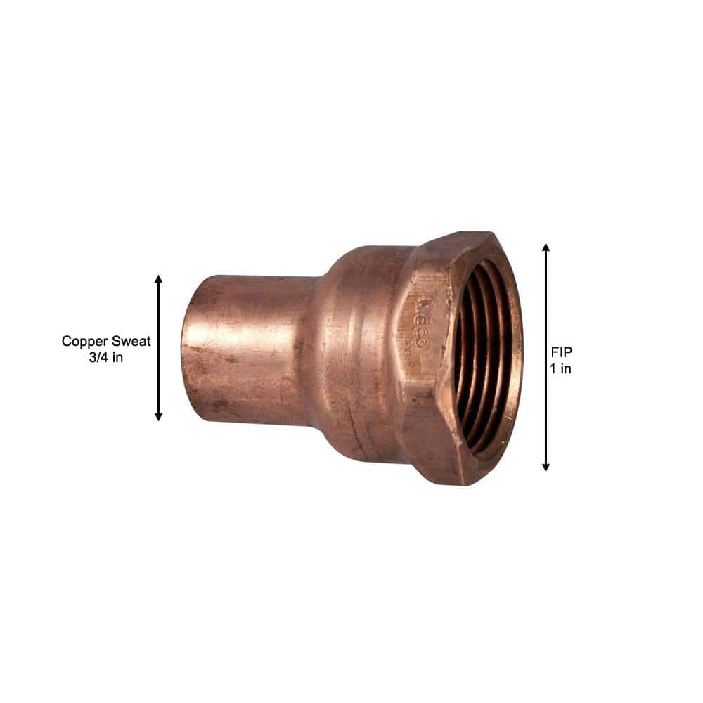 Everbilt 3/4 in. x 1 in. Copper Pressure Cup x FIP Female Adapter Fitting (3)