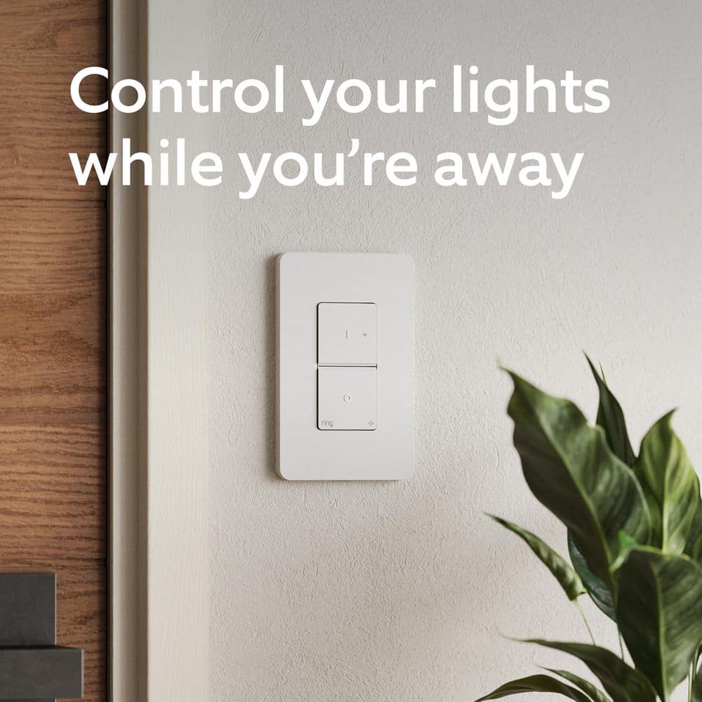 Ring Sensors, Smart Light Switch (Newest Model) – Set Routines, on Amazon Sidewalk, No Hub Needed, Neutral Wire Required (2)
