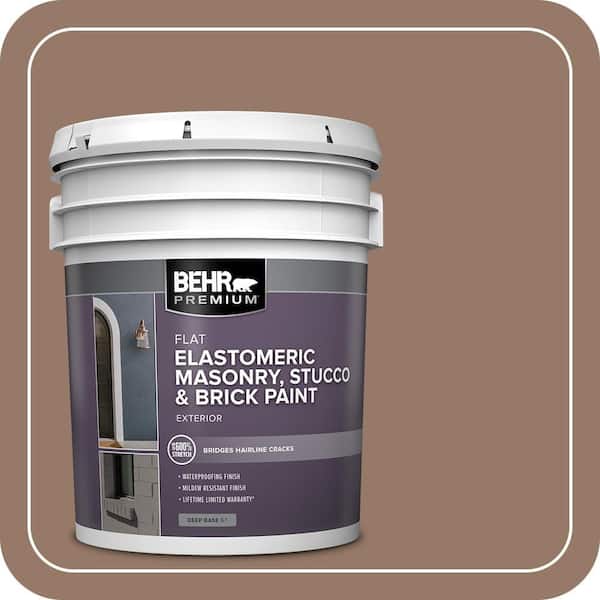 BEHR PREMIUM 5 gal. #BXC-73 True Walnut Elastomeric Masonry, Stucco and Brick Exterior Paint (2)