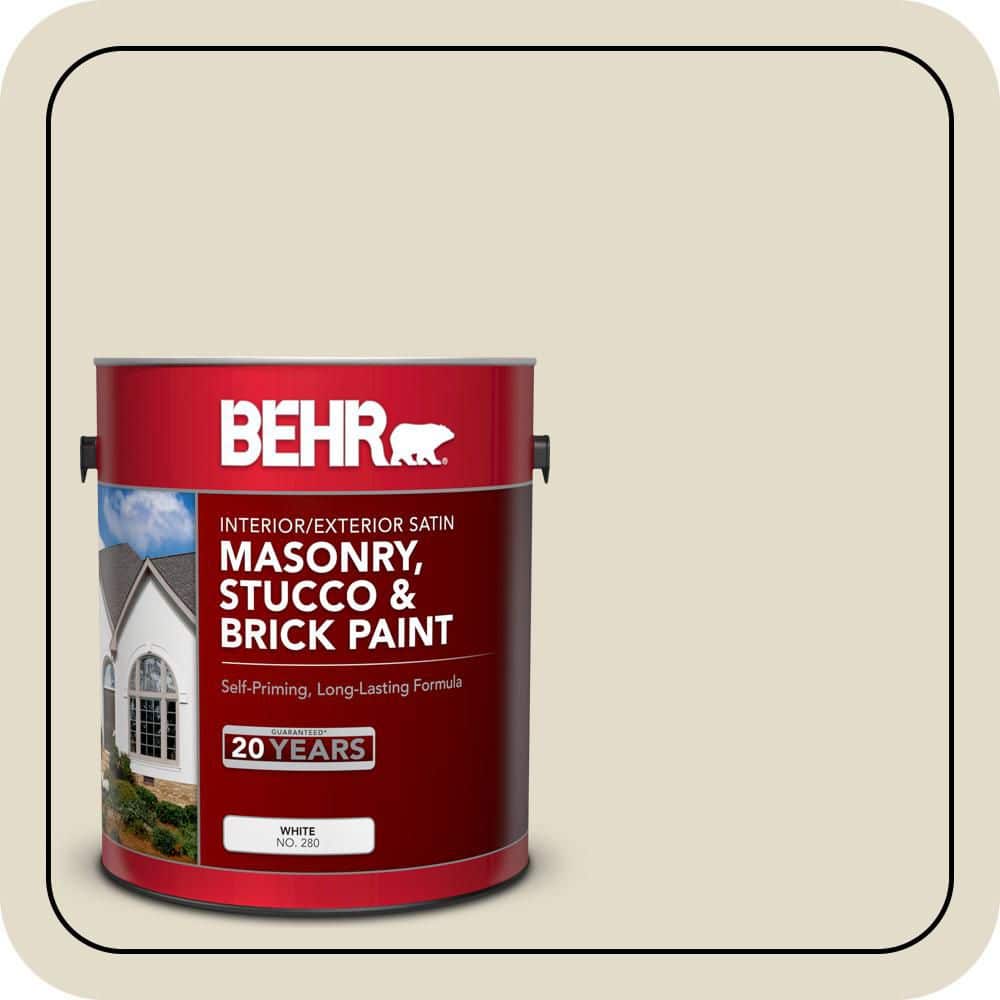 BEHR 5 gal. #PPU7-16 Vintage Linen Satin Interior/Exterior Masonry, Stucco and Brick Paint