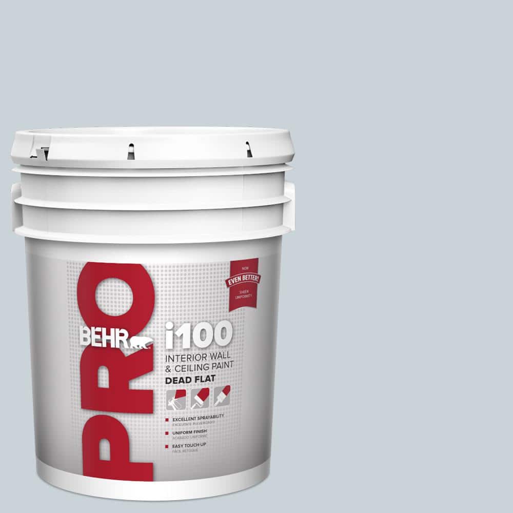 BEHR PRO 5 gal. #N480-1 Light Drizzle Dead Flat Interior Paint