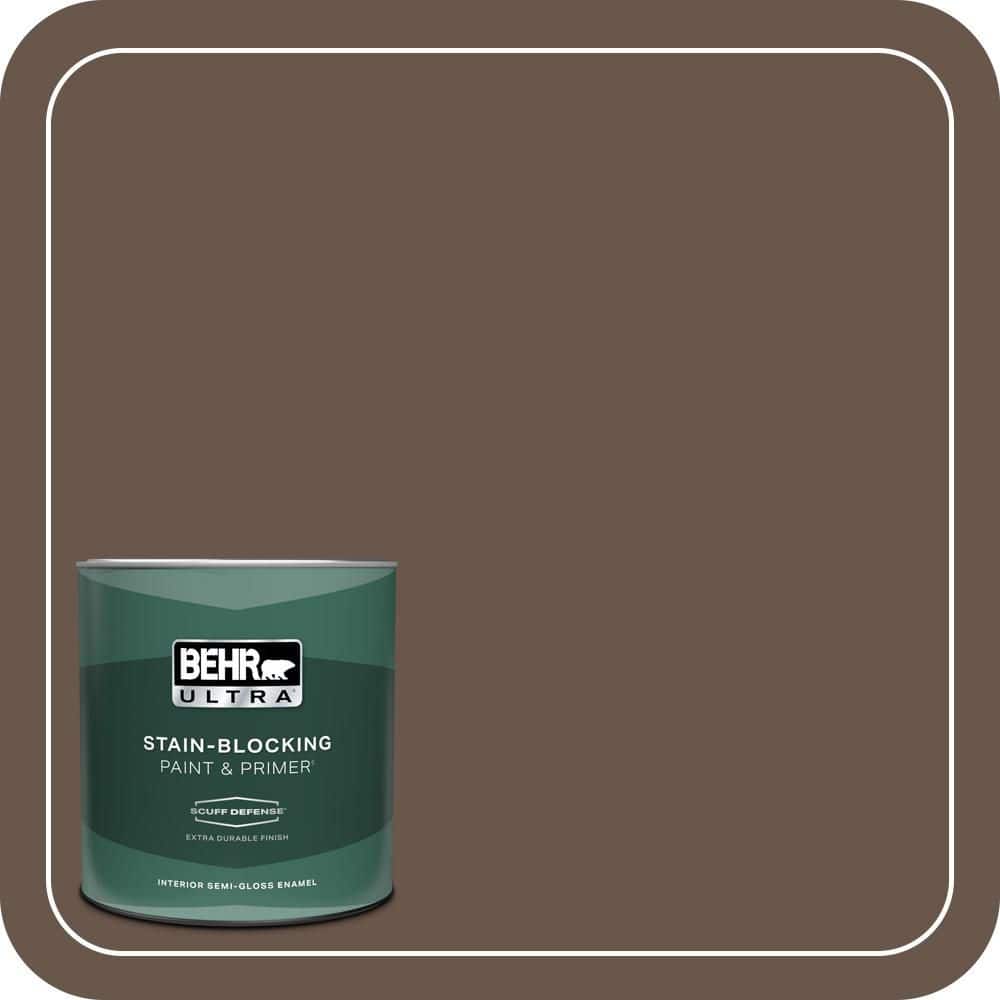BEHR ULTRA 1 qt. #PPU5-18 Chocolate Swirl Extra Durable Semi-Gloss Enamel Interior Paint & Primer