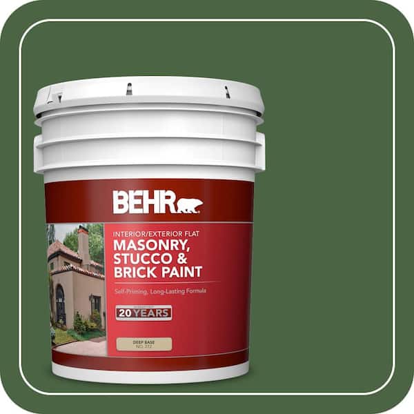 BEHR 5 gal. #S400-7 Deep Viridian Flat Interior/Exterior Masonry, Stucco and Brick Paint (2)