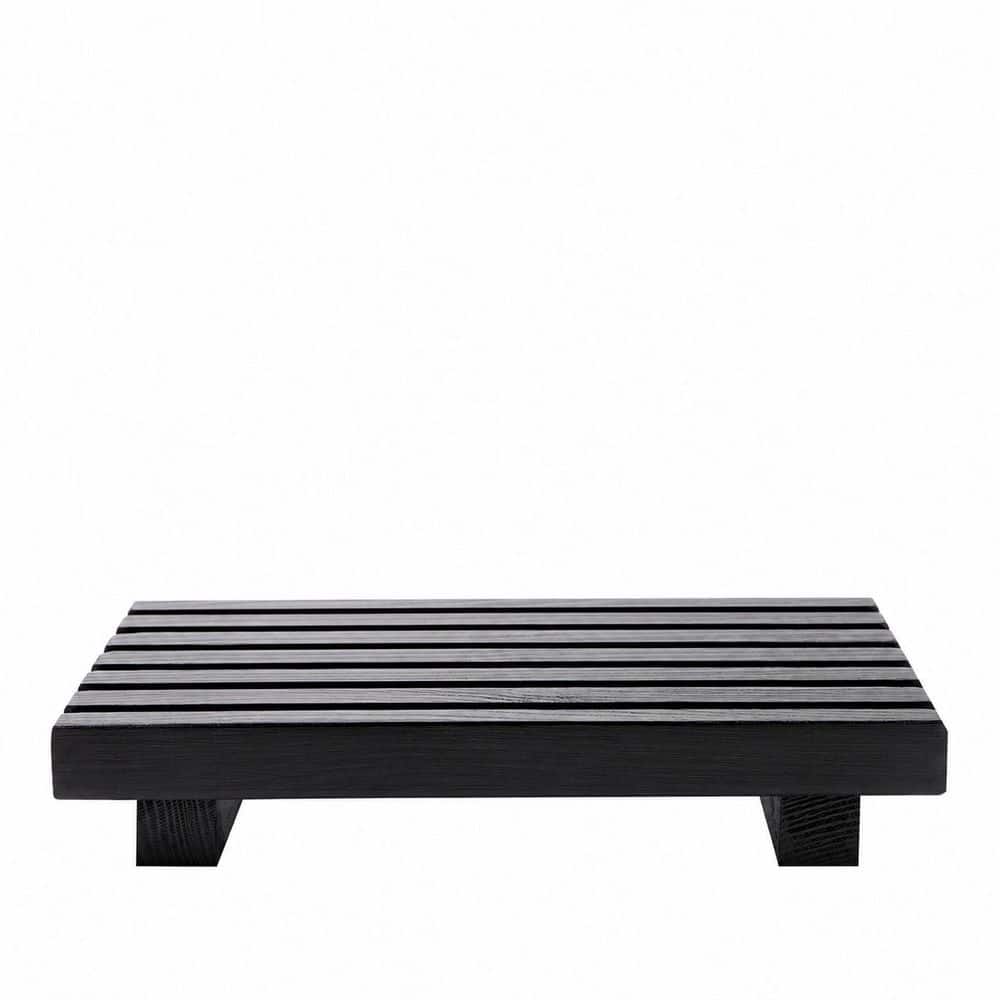 KHKFY Small Wooden Bathroom Counter Organizer Tray 6 x 10 x 1.6 in. Decorative Pedestal Stand for Soap and Sink (1)