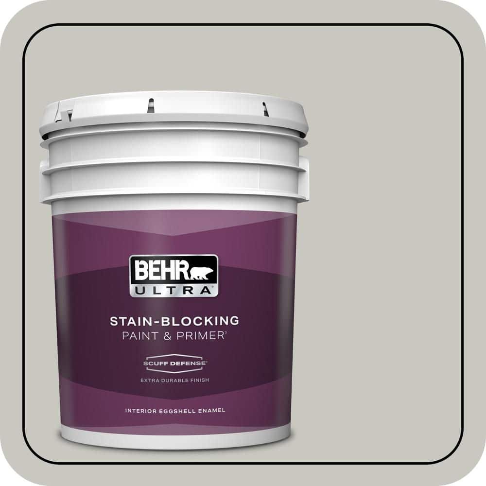 BEHR ULTRA 5 gal. #N360-2 Silver Marlin Extra Durable Eggshell Enamel Interior Paint & Primer