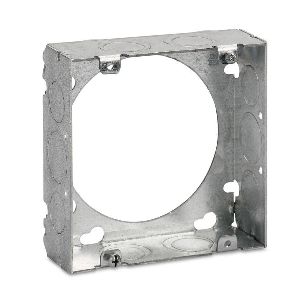 Steel City 4-11/16 in. 2-Gang New Work Square Metal Electrical Box Extension Ring (73151 1/2 3/4)