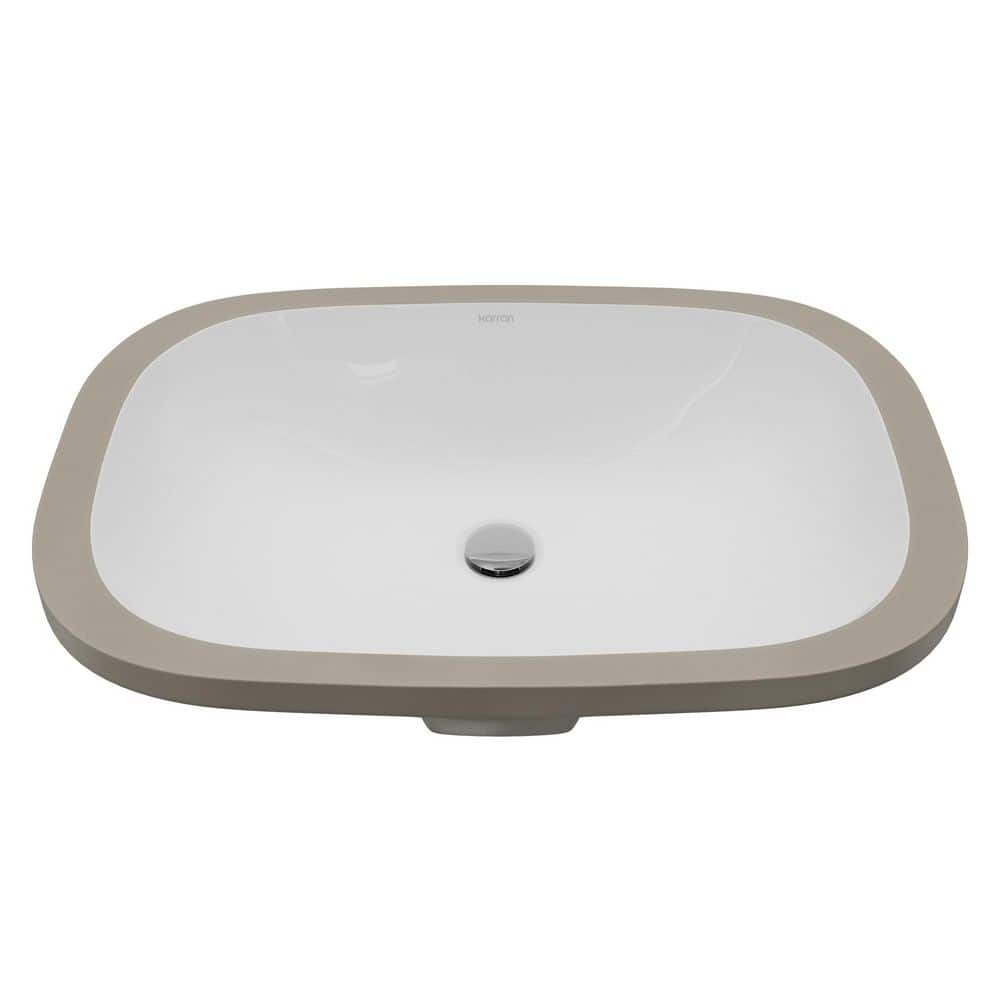 Karran Valera 20-1/4 in. x 14-3/8 in. Oval Undermount Vitreous China Bathroom Sink in White (1)