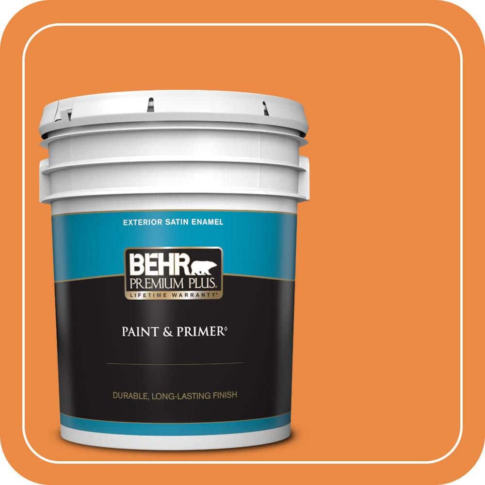 BEHR PREMIUM PLUS 5 gal. #P230-7 Acapulco Sun Satin Enamel Exterior Paint & Primer