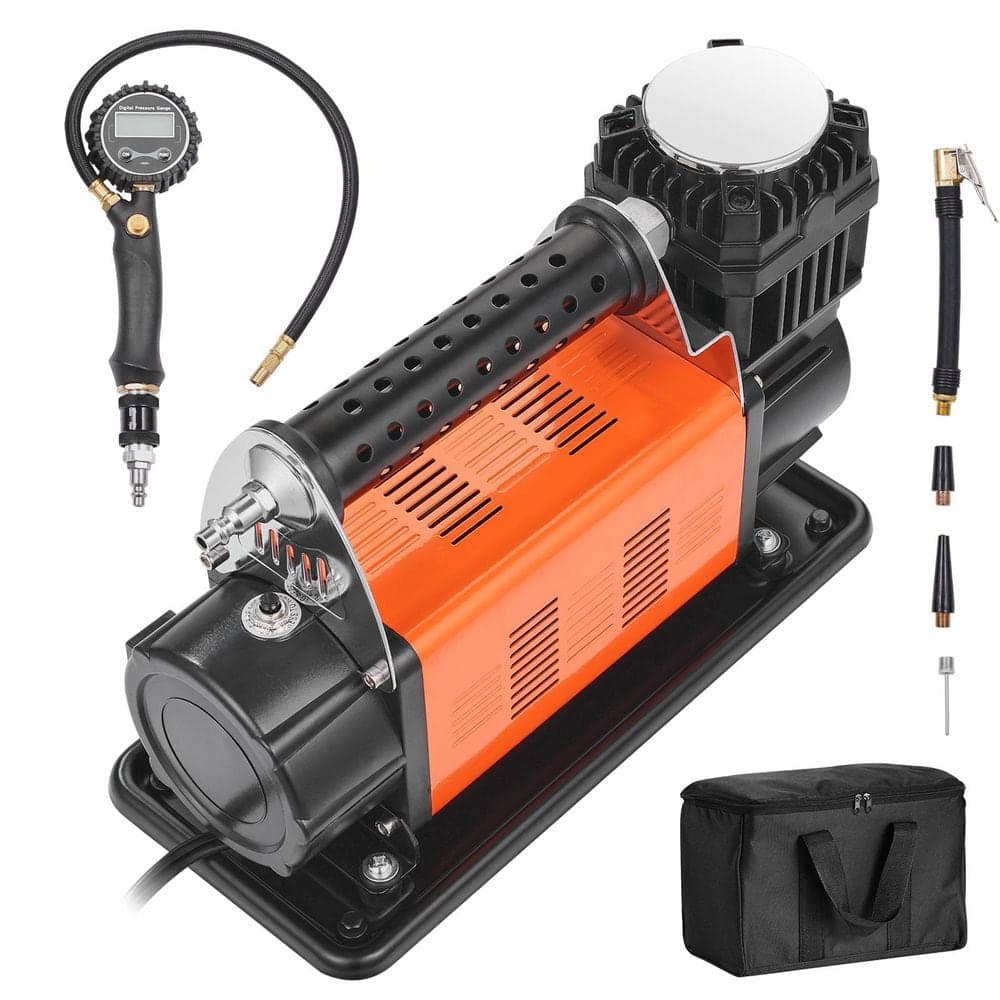 SKYSHALO Heavy Duty Air Compressor, 12 V Corded Inflator, 150 PSI Offroad Air Pump with Adapters for Trucks Car SUV (1)