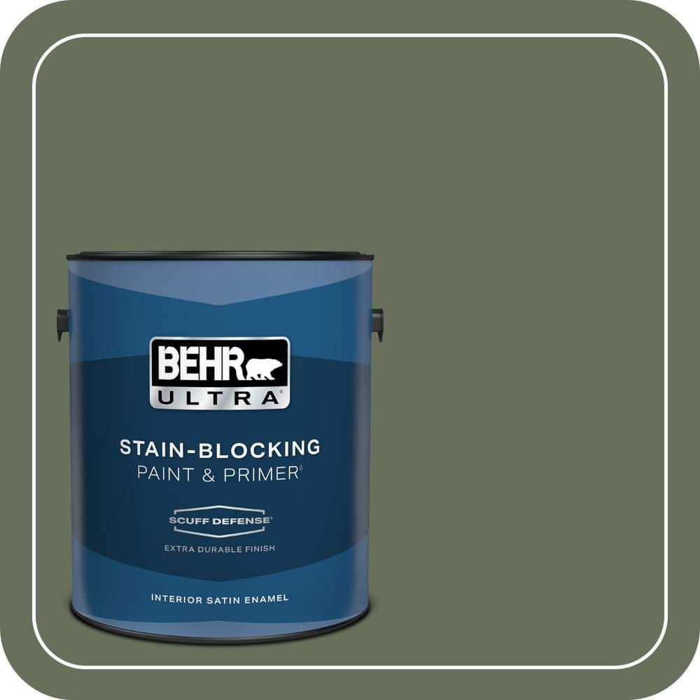 BEHR ULTRA 1 gal. #N390-6 Laurel Garland Extra Durable Satin Enamel Interior Paint & Primer