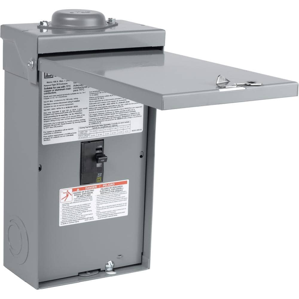 Square D QO 100 Amp 2-Pole Outdoor Circuit Breaker Enclosure with QO2100 Breaker Included (2)