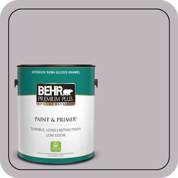 BEHR PREMIUM PLUS 1 gal. #N570-2 Standing Ovation Semi-Gloss Enamel Low Odor Interior Paint & Primer (2)