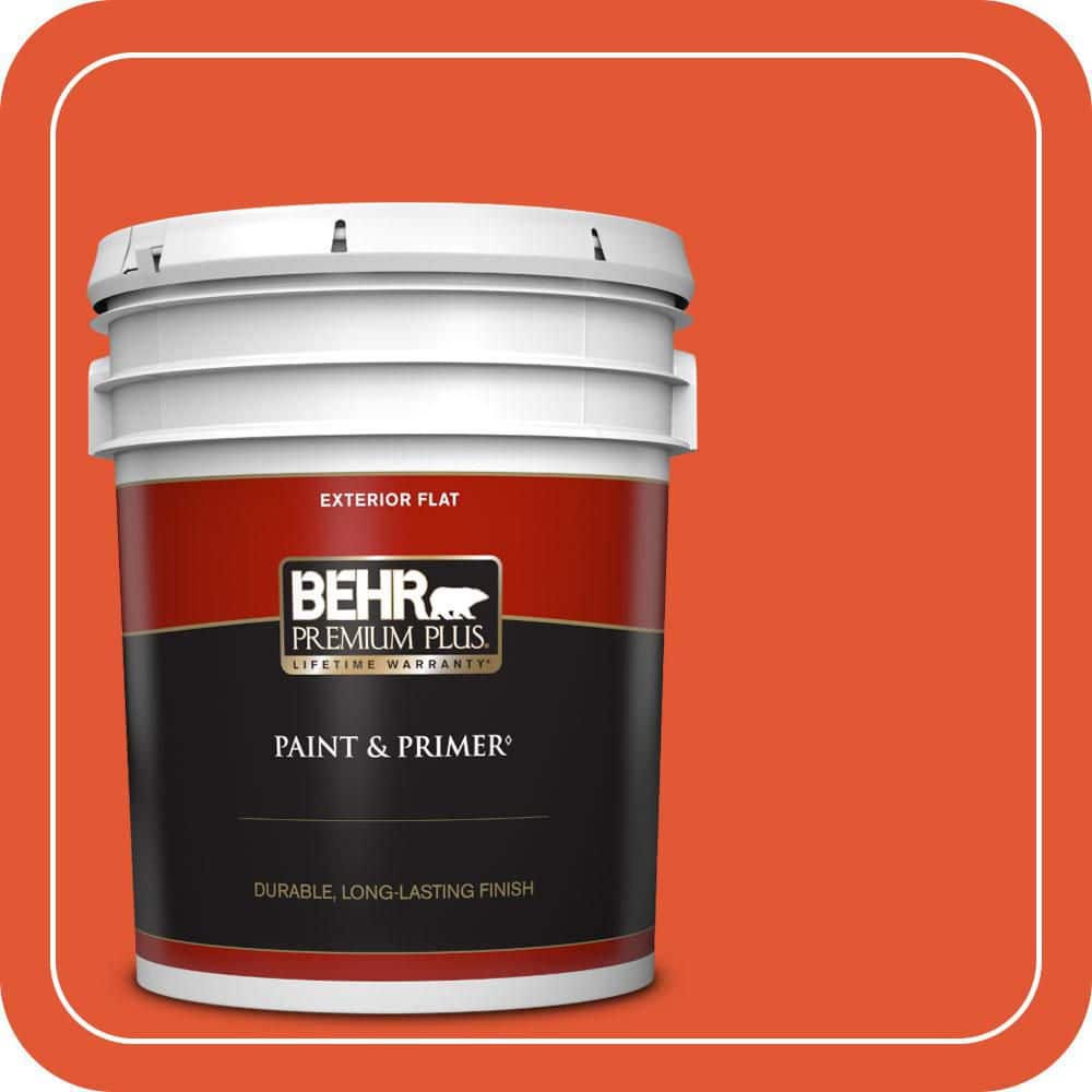 BEHR PREMIUM PLUS 5 gal. #S-G-210 Volcanic Blast Flat Exterior Paint & Primer