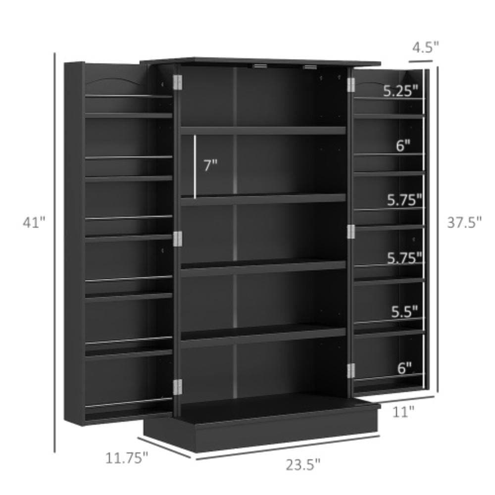 Unbranded 23.6 in. W x 11.8 in. D x 40.9 in. H Bathroom Black Linen Cabinet (2)