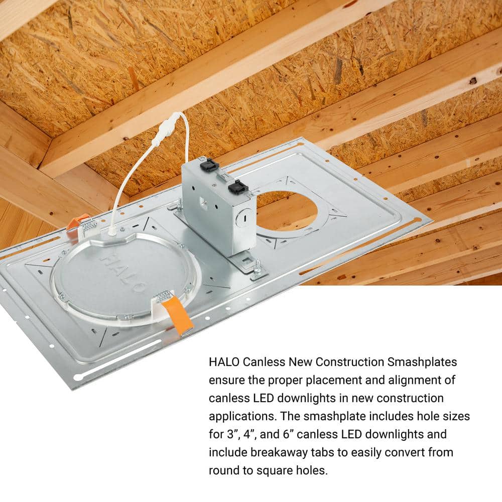 HALO 3/4/6 in. aperture Size, IC Rated, New Construction, Recessed Housing, Smashplate, 12PK. (4)