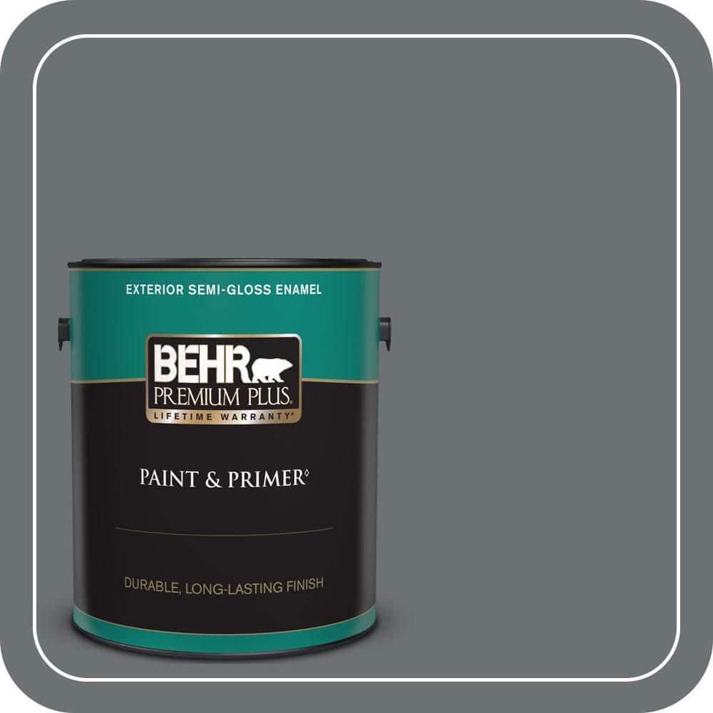 BEHR PREMIUM PLUS 1 gal. #PPU18-03 Antique Tin Semi-Gloss Enamel Exterior Paint & Primer