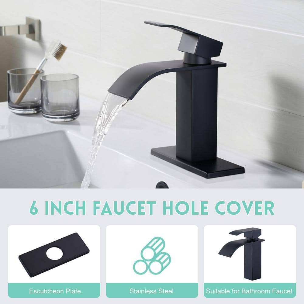 ARCORA 6.1 in. x 2.4 in. x 0.3in. Faucet Deck Plate in Matte Black (2)