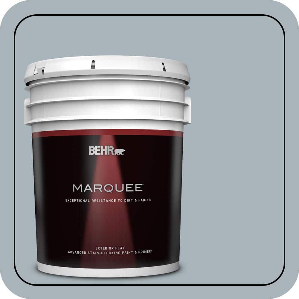BEHR MARQUEE 5 gal. #N490-3 Shaved Ice Flat Exterior Paint & Primer