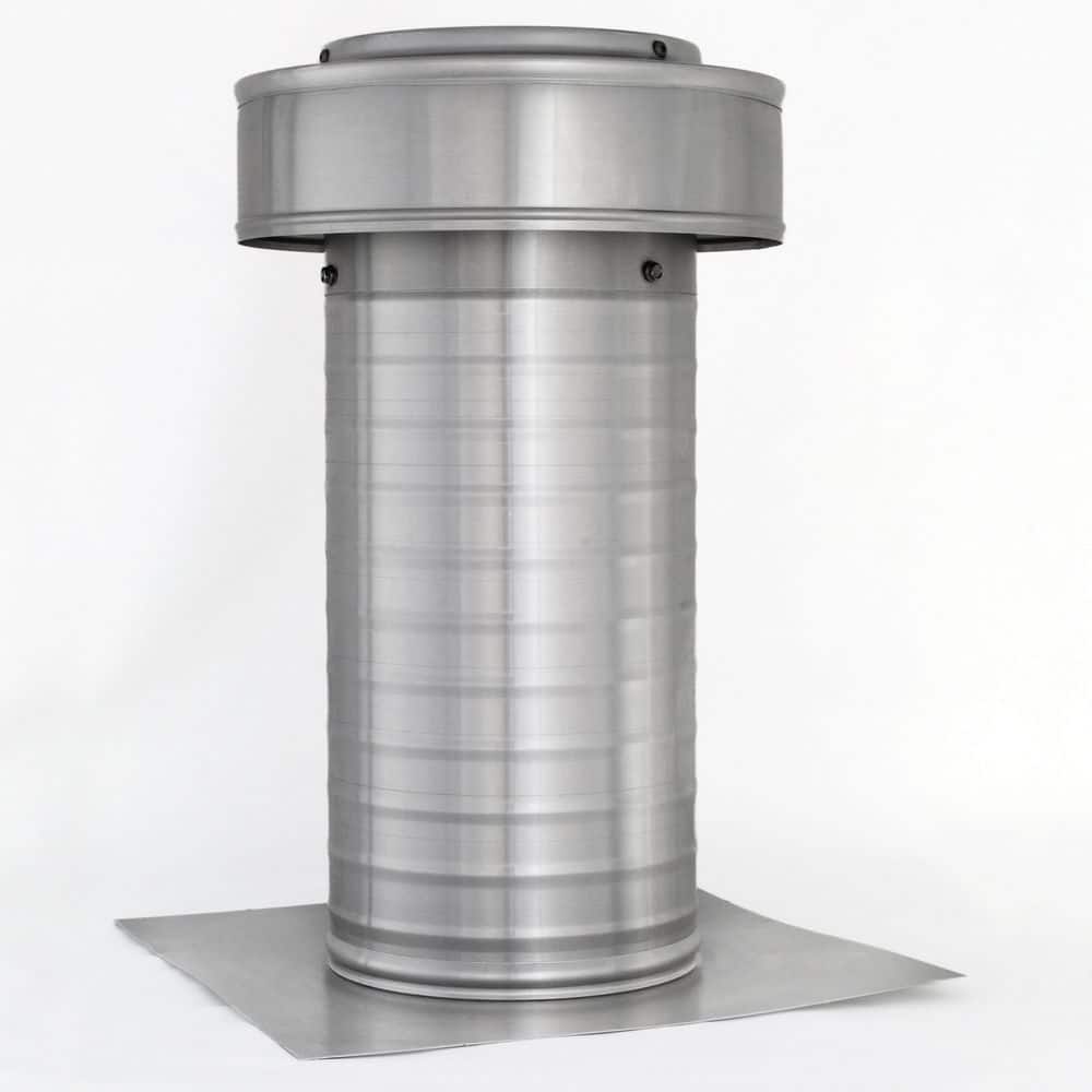 Active Ventilation Keepa Vent 6 in. Dia 28 sq. in. NFA Aluminum Finish Static Roof Vent for Flat Roofs with 11 in. High Collar