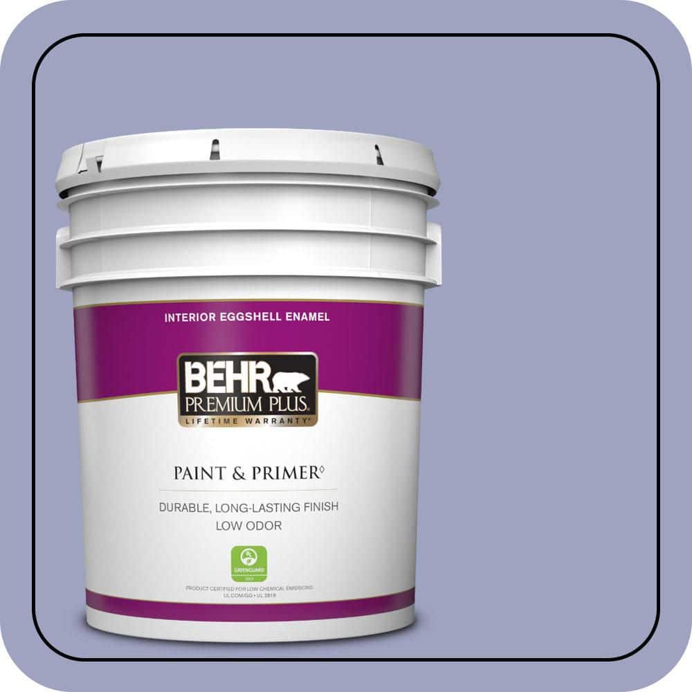 BEHR PREMIUM PLUS 5 gal. #630D-4 Ruffled Iris Eggshell Enamel Low Odor Interior Paint & Primer