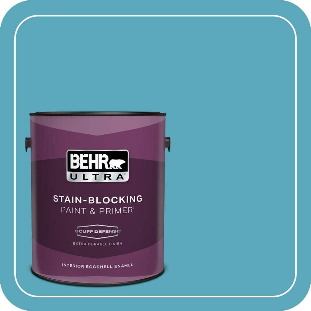 BEHR ULTRA 1 gal. #T15-11 Sonic Blue Extra Durable Eggshell Enamel Interior Paint & Primer