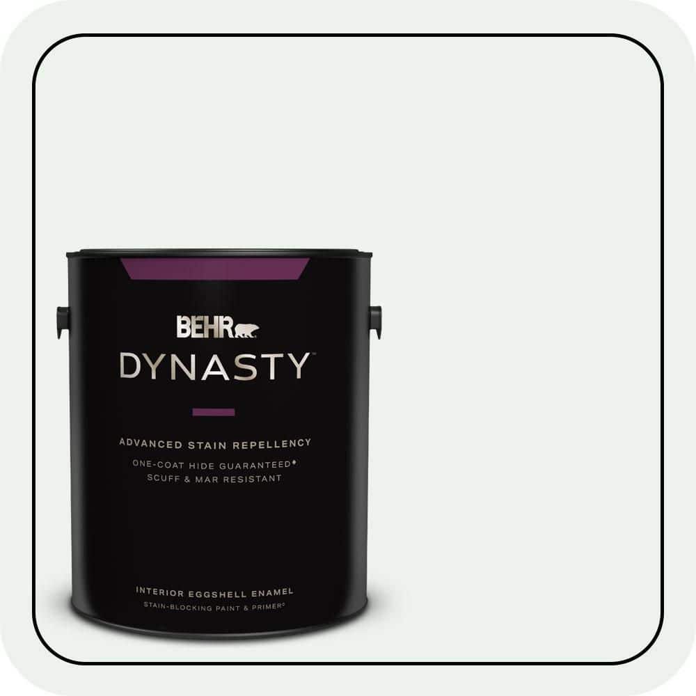 BEHR DYNASTY 1 gal. #W-D-500 Cascade White Eggshell Enamel Interior Stain-Blocking Paint & Primer