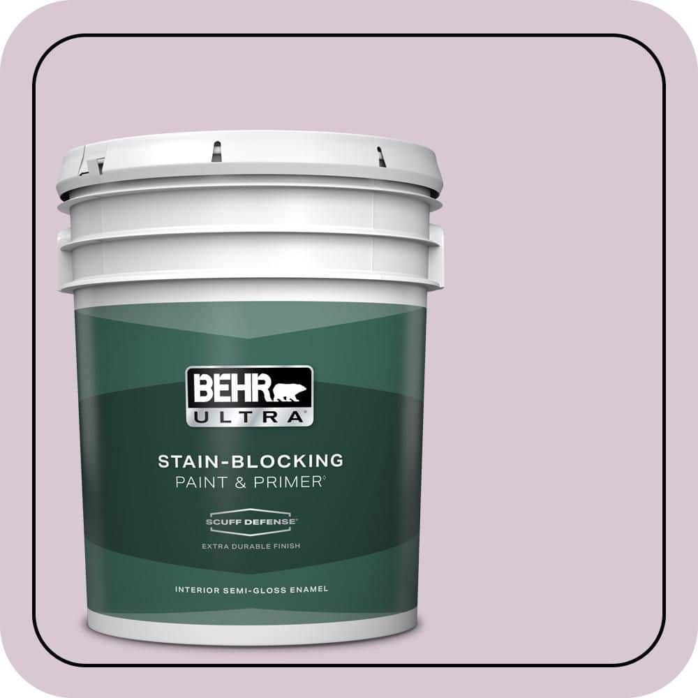 BEHR ULTRA 5 gal. #S110-2 Orchid Haze Extra Durable Semi-Gloss Enamel Interior Paint & Primer