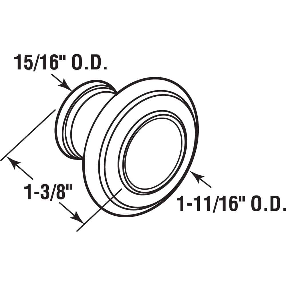 Prime-Line 1-11/16 in., Satin Nickel, Bi-fold Door Pull Knob (2)