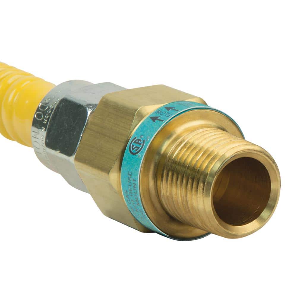 BrassCraft 1/2 in. MIP x 1/2 in. MIP x 36 in. Gas Connector (1/2 in. OD) w/Safety+Plus2 Thermal Excess Flow Valve (71,100 BTU) (3)