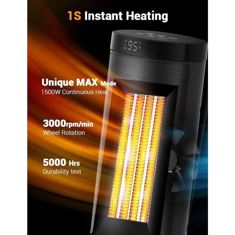 Unbranded 1500W 6 in. Indoor Electric Compact Convection/Radiant Ceramic Space Heater with 5 Modes and 24 Hour Timer (3)