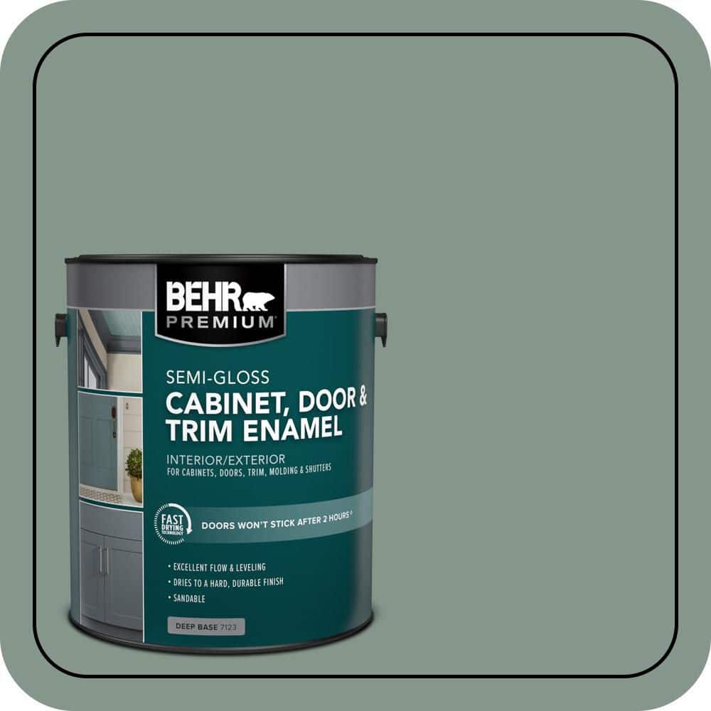 BEHR PREMIUM 1 gal. #N420-4 Underground Gardens Semi-Gloss Enamel Interior/Exterior Cabinet, Door & Trim Paint