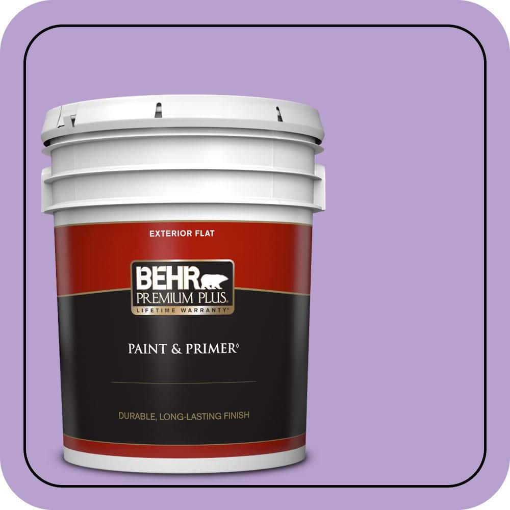 BEHR PREMIUM PLUS 5 gal. #P570-3 Flower Girl Flat Exterior Paint & Primer