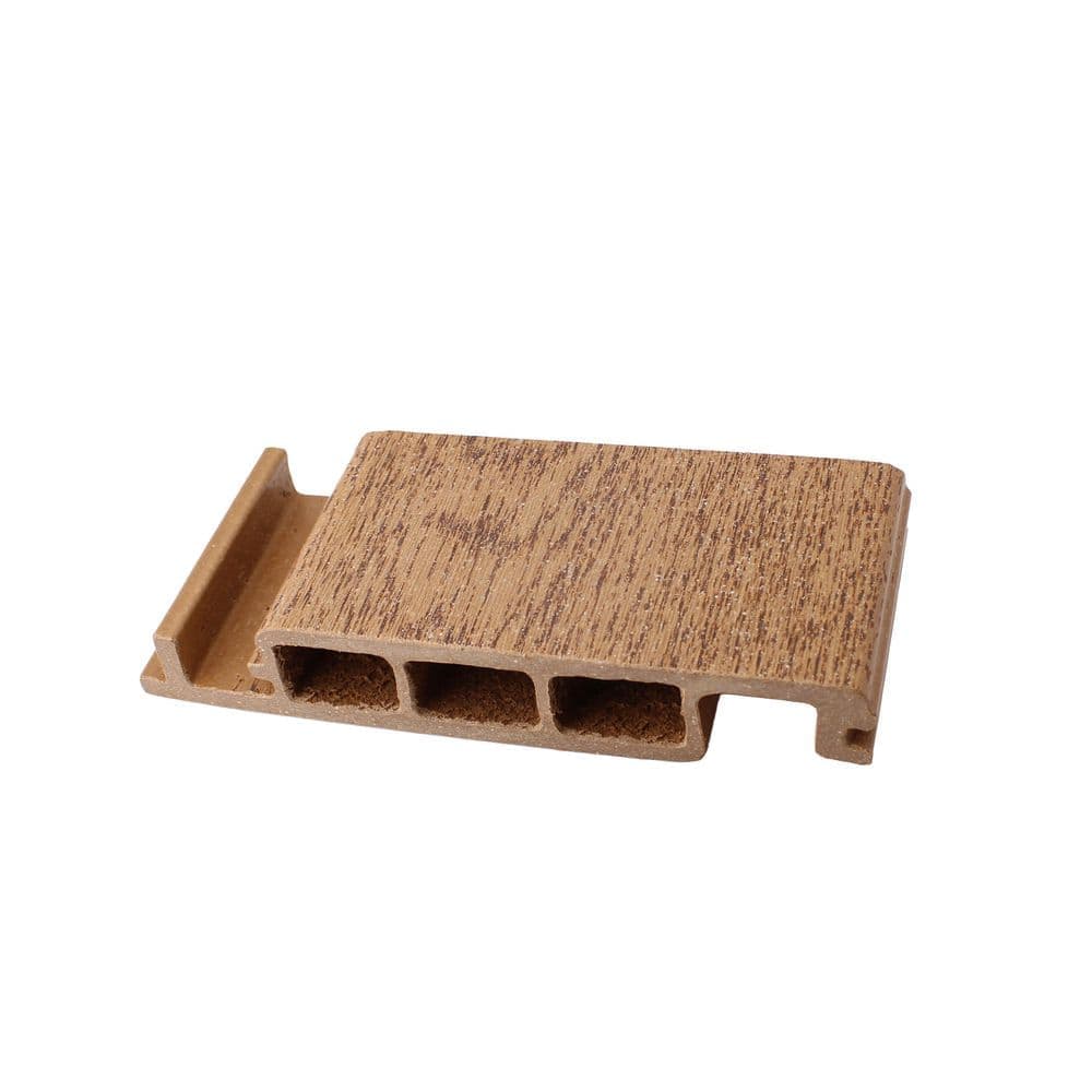 DuxxBak Water-Shedding 1 in. x 5.25 in. x 3 in. Copper Canyon Composite Deck Board Sample (1)