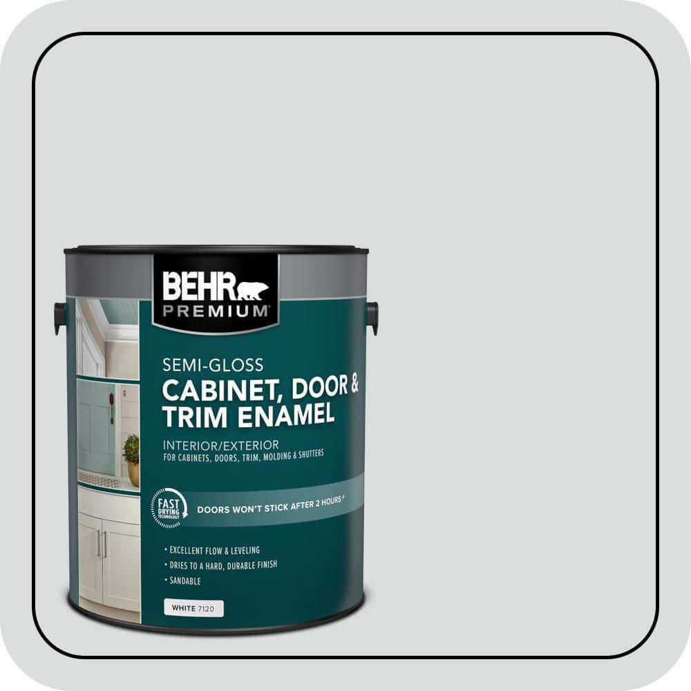 BEHR PREMIUM 1 Gal. #N500-1 Shiny Luster Semi-Gloss Enamel Interior Cabinet and Trim Paint (1)