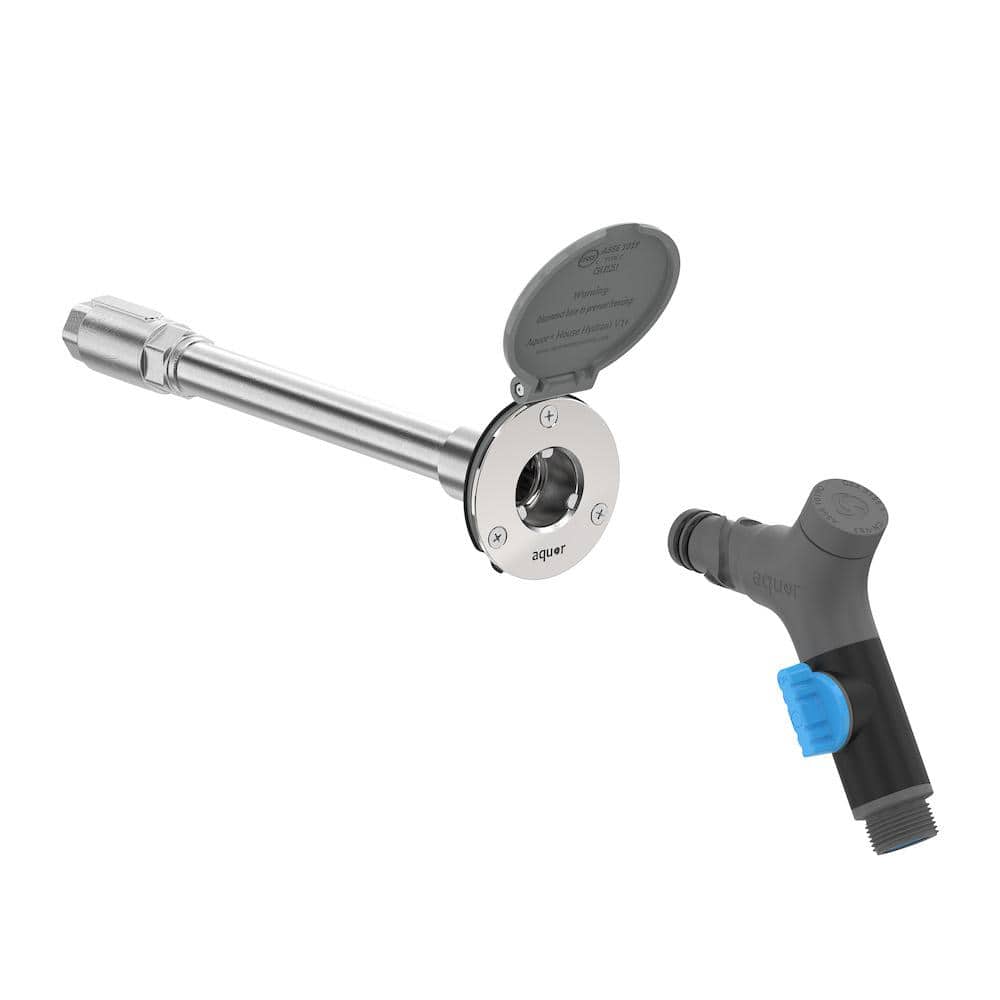 AQUOR 1/2 in. NPT Inlet and 3/4 in. Faucet Hose Connector 8 in. House Hydrant V1+ Modern Outdoor Wall Faucet