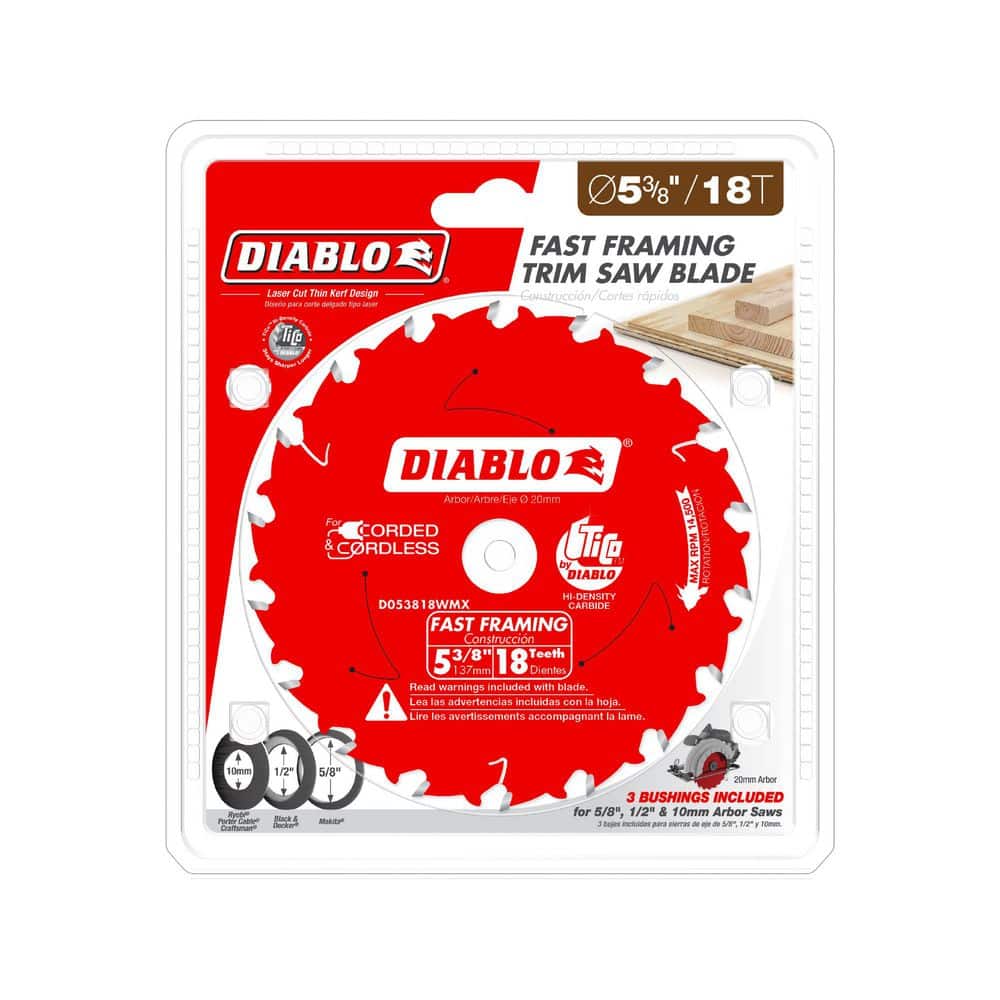 DIABLO 5-3/8in. x 18-Teeth Fast Framing Circular Saw Blade for Wood (4)