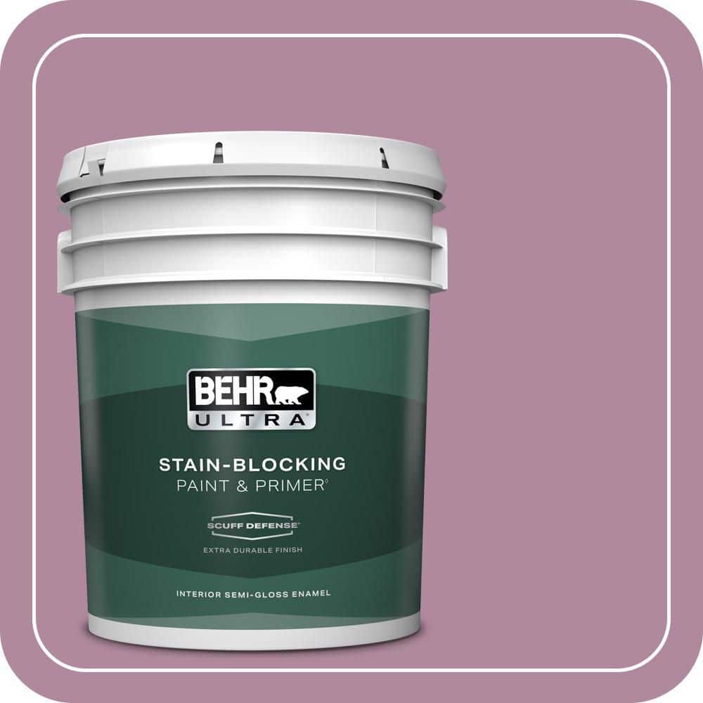 BEHR ULTRA 5 gal. #690D-5 Winsome Rose Extra Durable Semi-Gloss Enamel Interior Paint & Primer