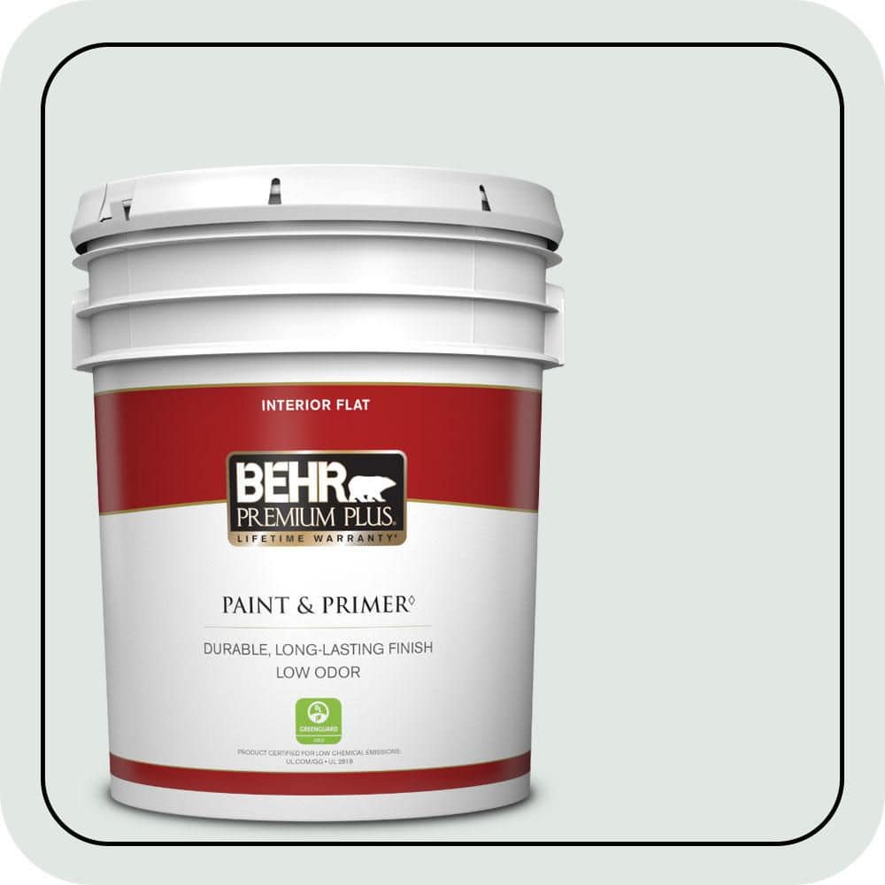 BEHR PREMIUM PLUS 5 gal. #490E-1 Glimmer Flat Low Odor Interior Paint & Primer
