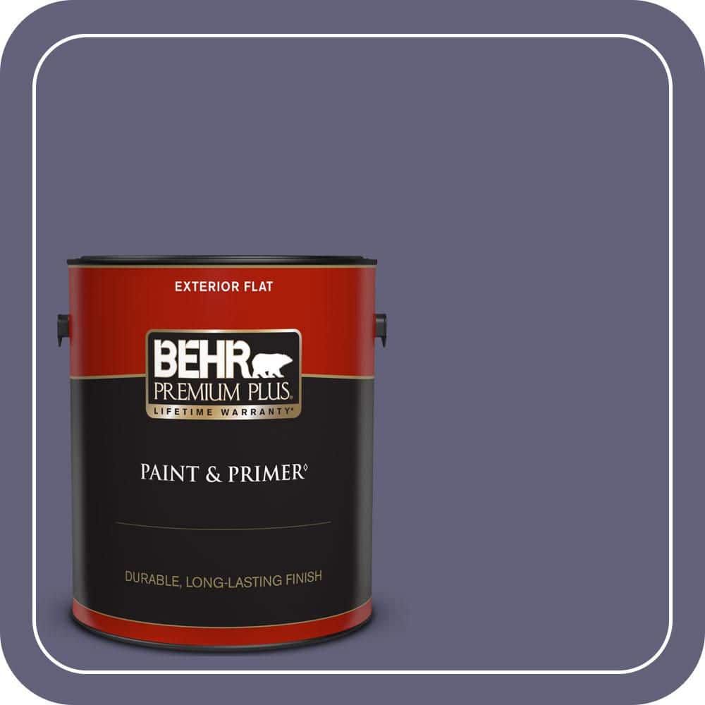 BEHR PREMIUM PLUS 1 gal. #PMD-44 Twilight Dusk Flat Exterior Paint & Primer