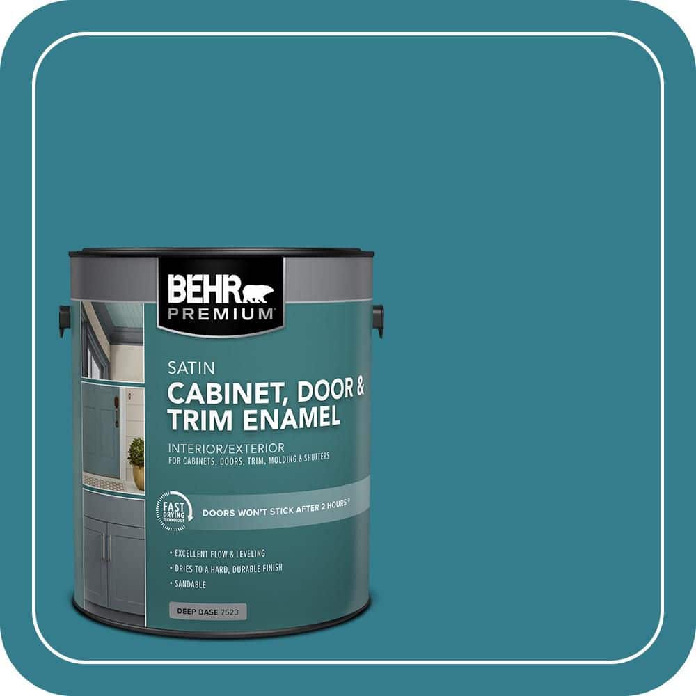 BEHR PREMIUM 1 gal. #HDC-CL-27 Calypso Blue Satin Enamel Interior/Exterior Cabinet, Door & Trim Paint