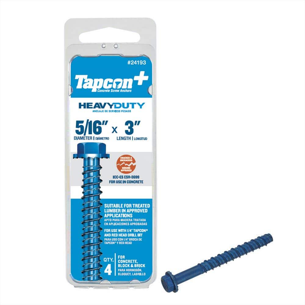 Tapcon 1/2 in. Steel Hex-Washer-Head Indoor/Outdoor Large Diameter Concrete Anchors (1)